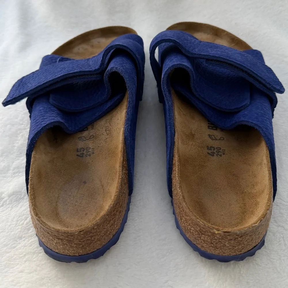 Birkenstock Kyoto Nubuck Leather Desert Buck Indigo Blue Sandals Size 45 US 12